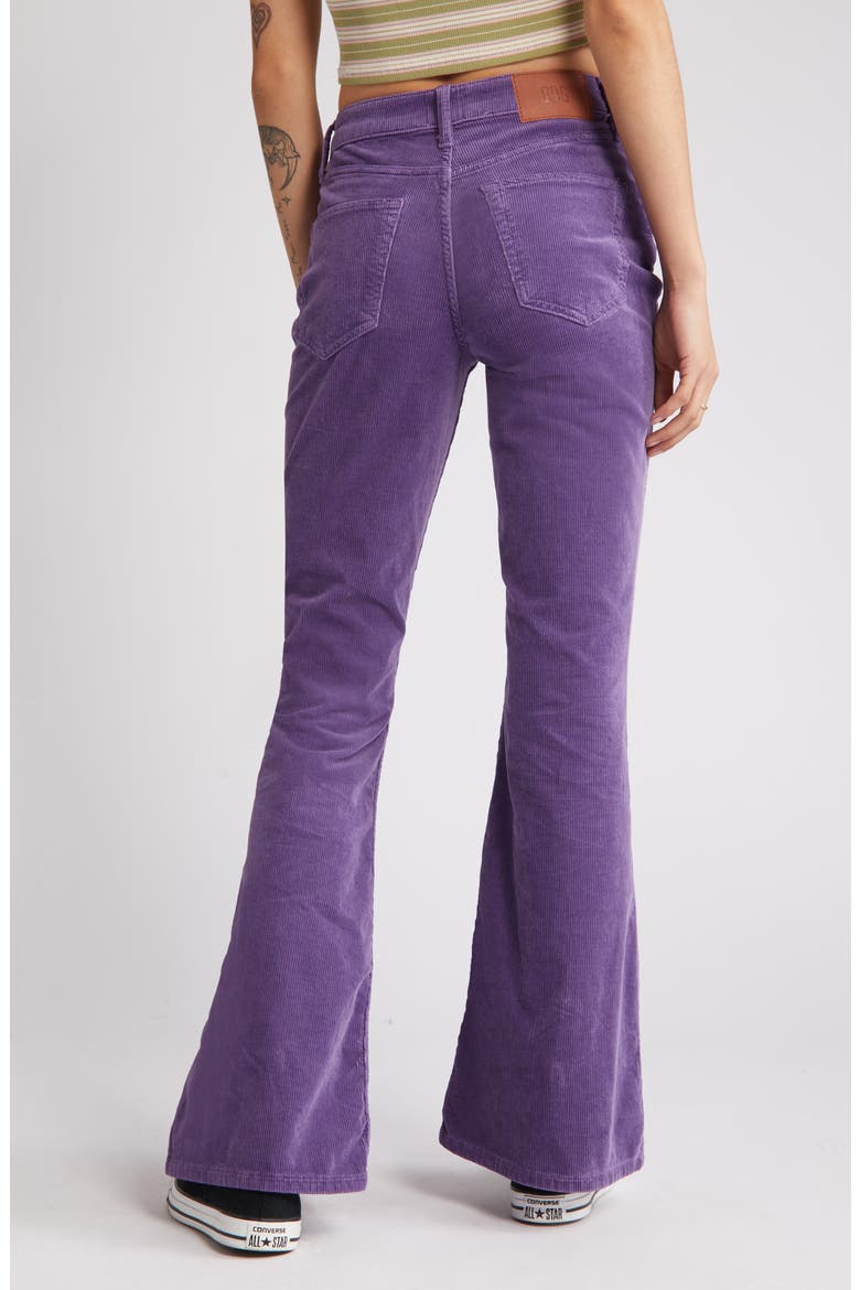 Mid Rise Corduroy Flare Pants, Alternate, color, DARK PURPLE