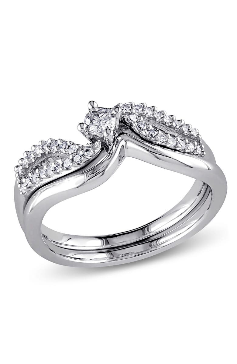 Julianna B. Diamond Bridal Ring Set Sterling Silver, Main, color, Sterling Silver