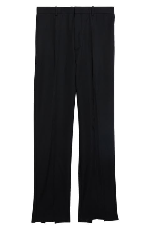 Light Wool Grain de Poudre Straight Leg Pants