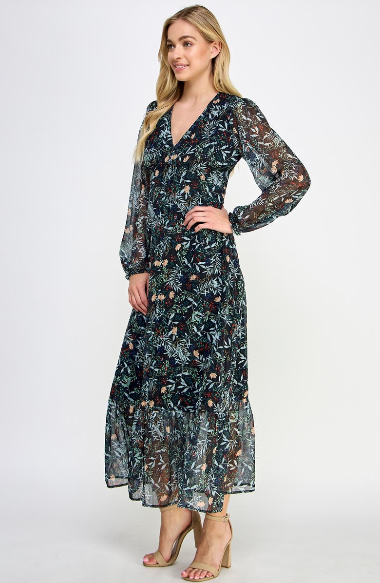 KOKO + MASON Long Sleeve Tiered Maxi Dress, Alternate, color, 