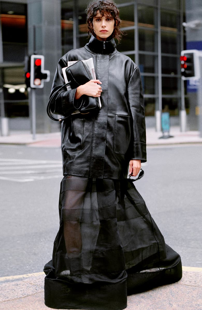 MANGO Strapless Mixed Media Corset Gown, Alternate, color, 