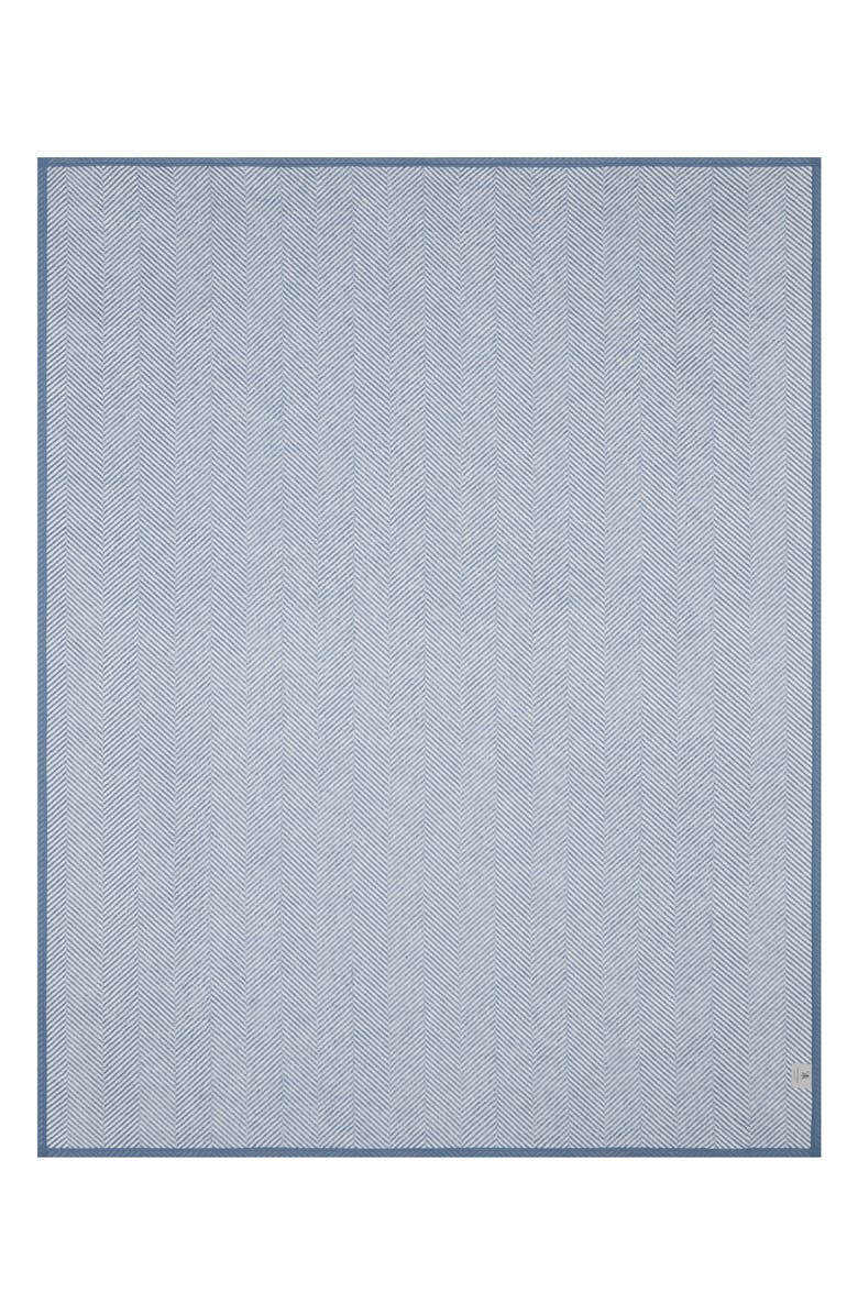 ChappyWrap Harborview Herringbone Throw Blanket, Alternate, color, Cornflower