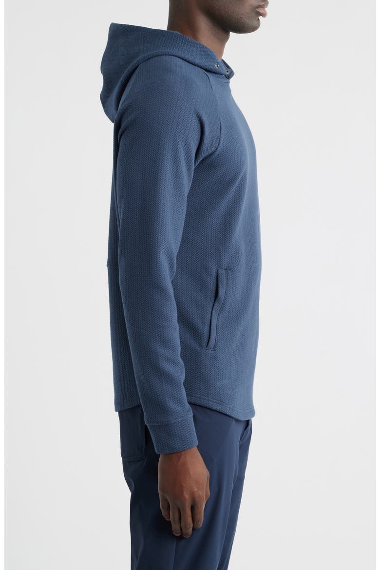 Luke Hooded Cotton Blend Performance Pullover, Alternate, color, NAVY