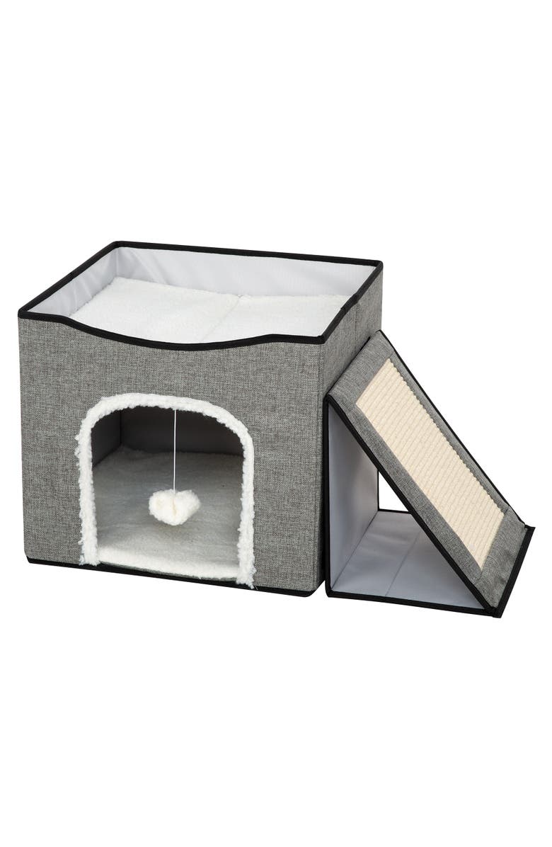 Etna Products Foldaway Cat Condo & Play Center, Main, color, Gray