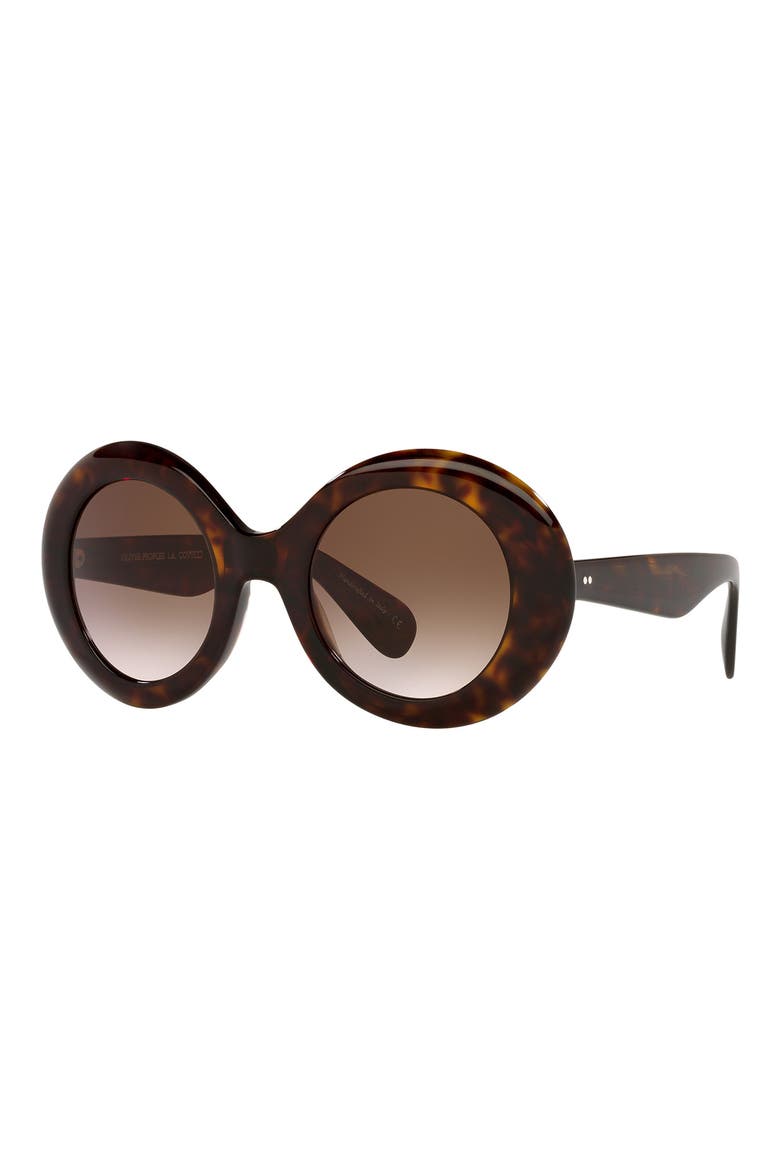 Dejeanne 50mm Round Sunglasses, Alternate, color, DARK BROWN