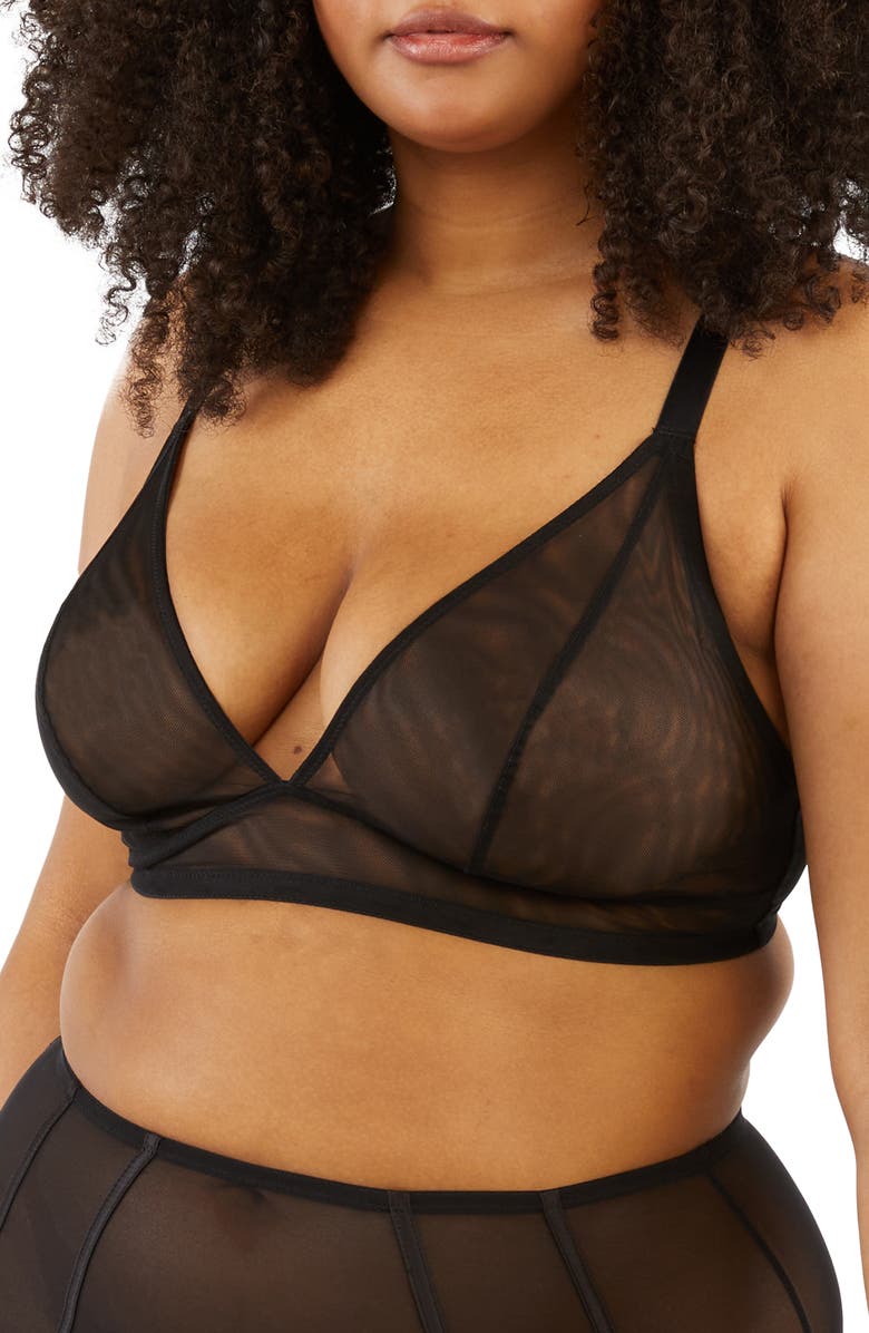 Playful Promises Curve Mesh Triangle Bra, Alternate, color,