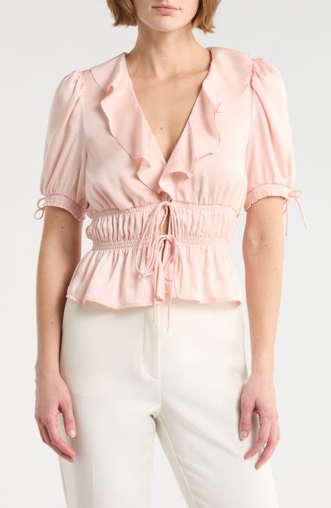 Ruffle Tie Front Top