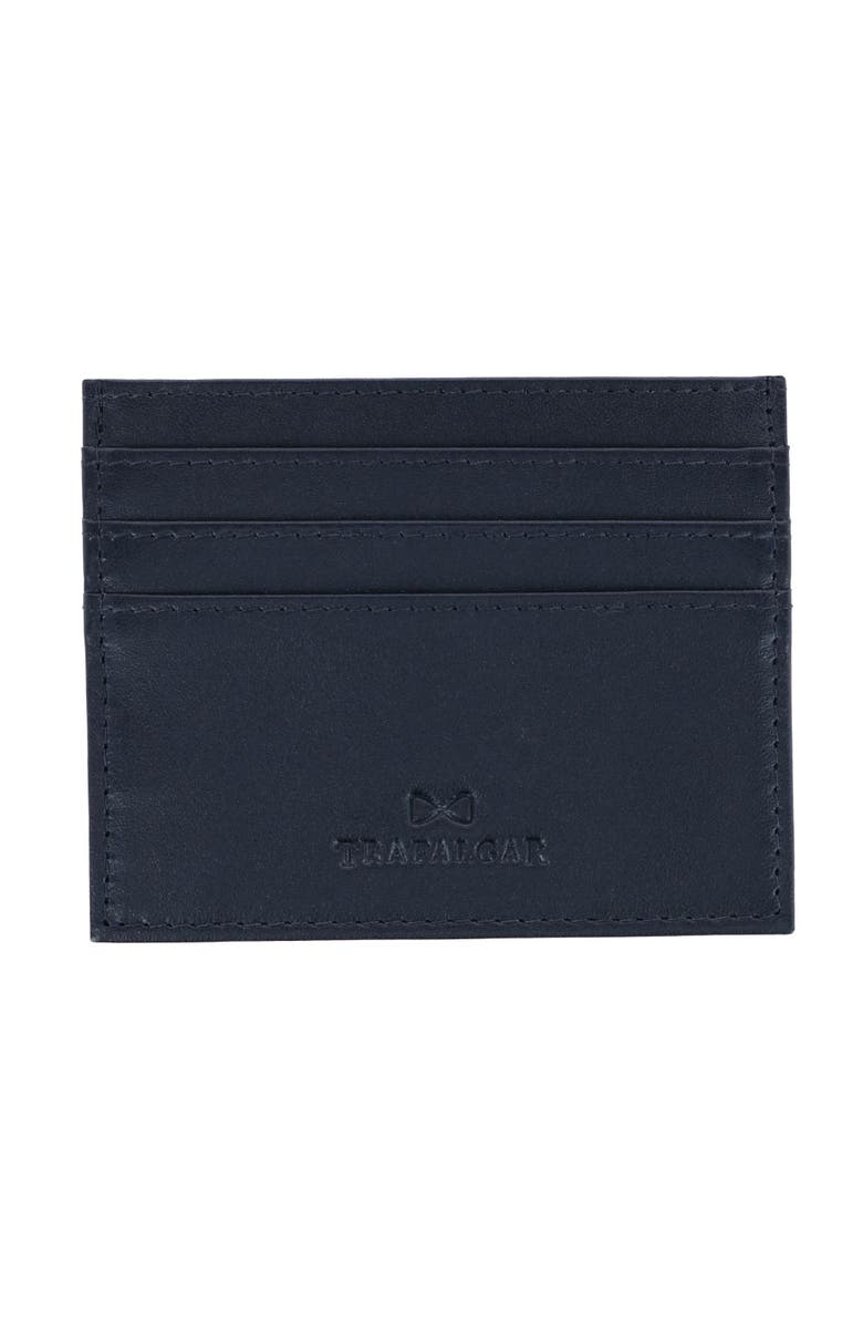 Trafalgar Sergio Genuine Leather Card Case, Main, color, Black