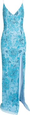 Jump Apparel Beaded Sequin Sleeveless Gown