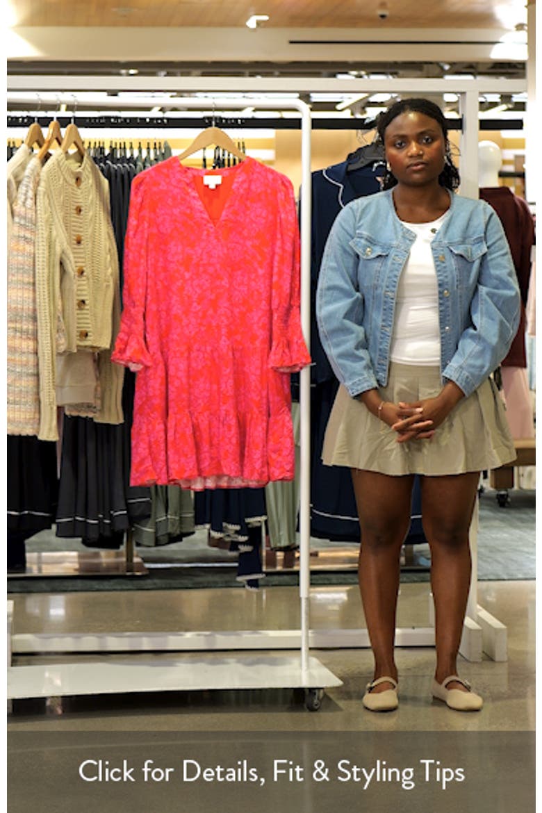 Anamy Floral Bell Sleeve Tiered Minidress video