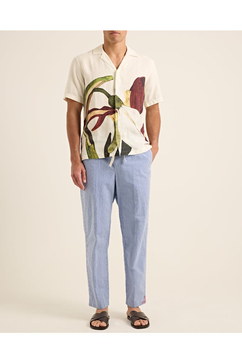 Alex Gingham Relaxed-Fit Trousers, Main, color, BLUE/WHITE