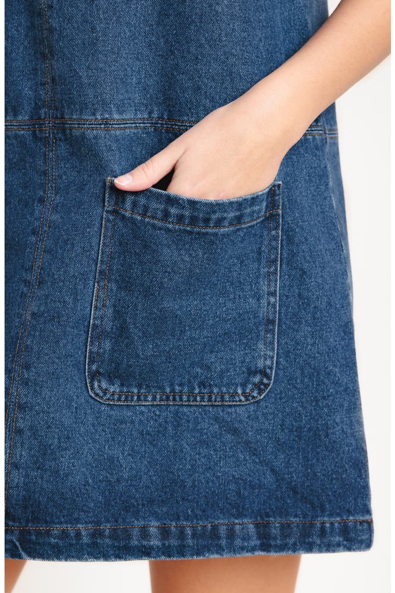 Denim Minidress, Alternate, color, MEDIUM INDIGO