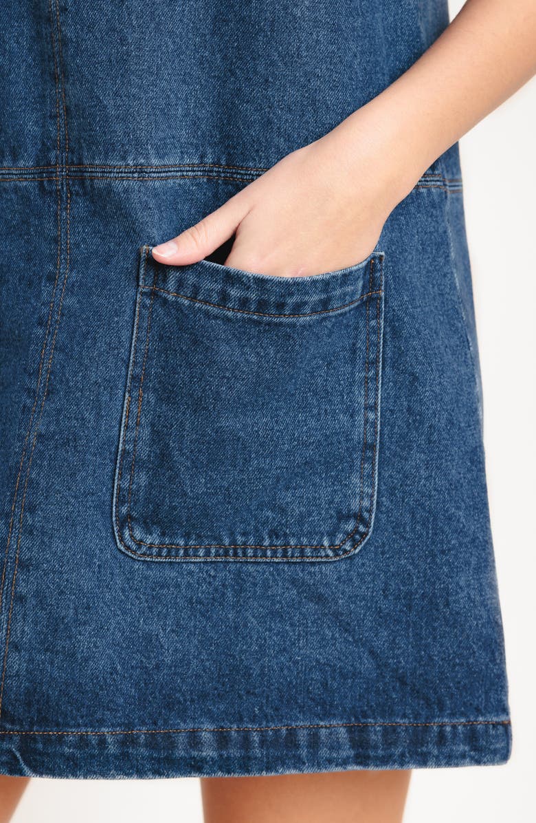 FLYING TOMATO Denim Minidress, Alternate, color, Medium Indigo