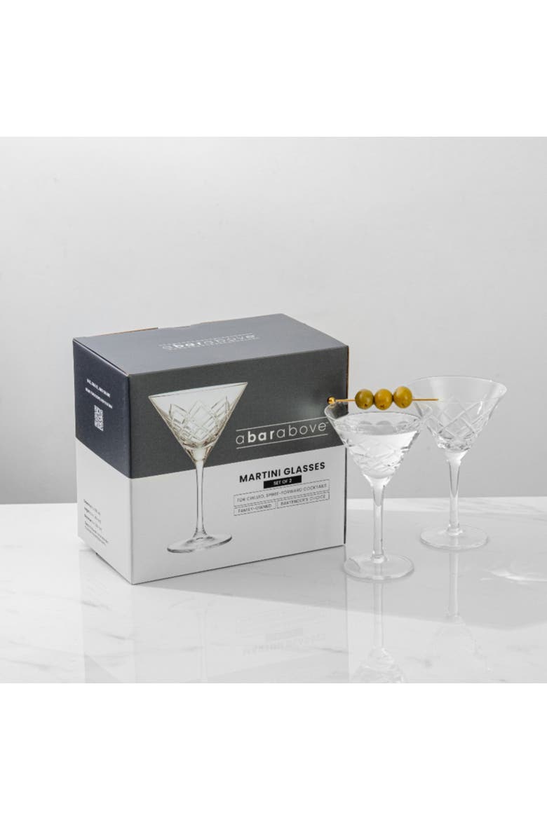 Diamond Cut Martini Glass, Alternate, color, Clear