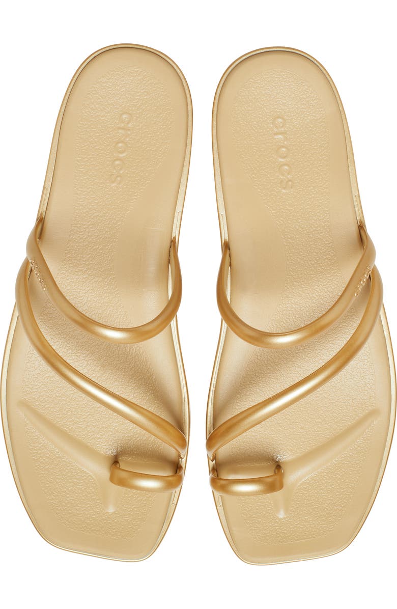 CROCS Miami Metallic Toe Loop Sandal, Alternate, color, Gold