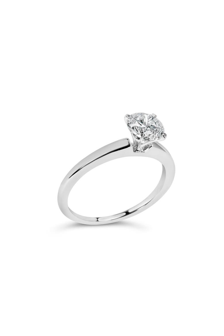 14K White Gold 1.0 Cttw Round Lab Grown Diamond Engagement Ring, Alternate, color, White