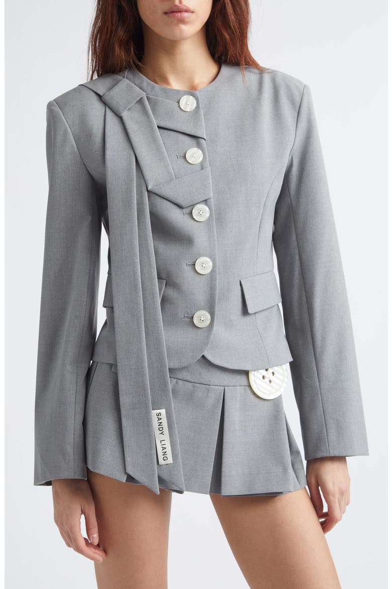 Briar Tie Stretch Suiting Jacket, Alternate, color, GREY
