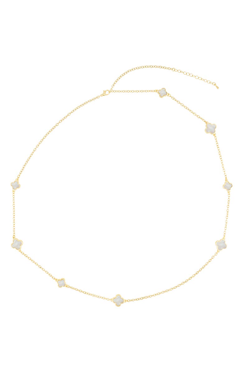 Adornia 36-Inch Mother-of-Pearl Flower Station Necklace, Alternate, color, White