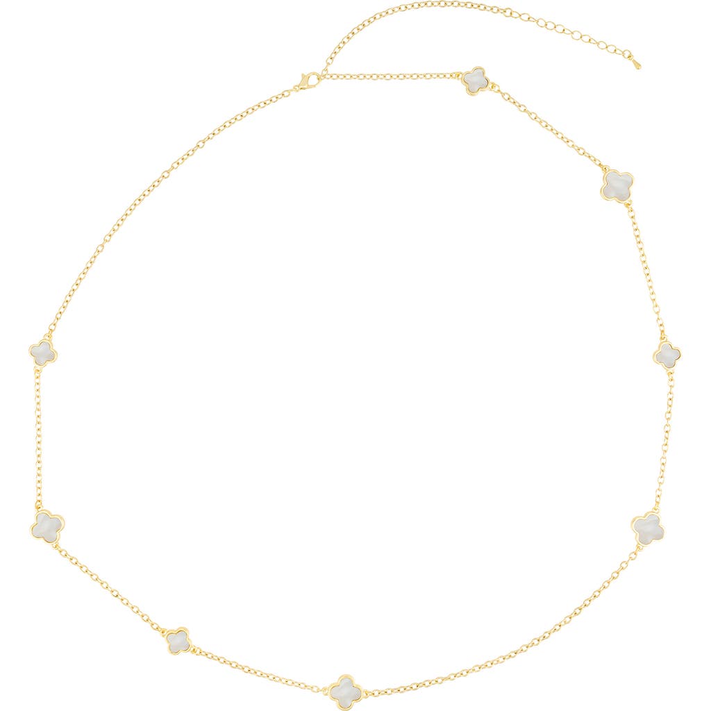 Adornia Clover Station Necklace In White