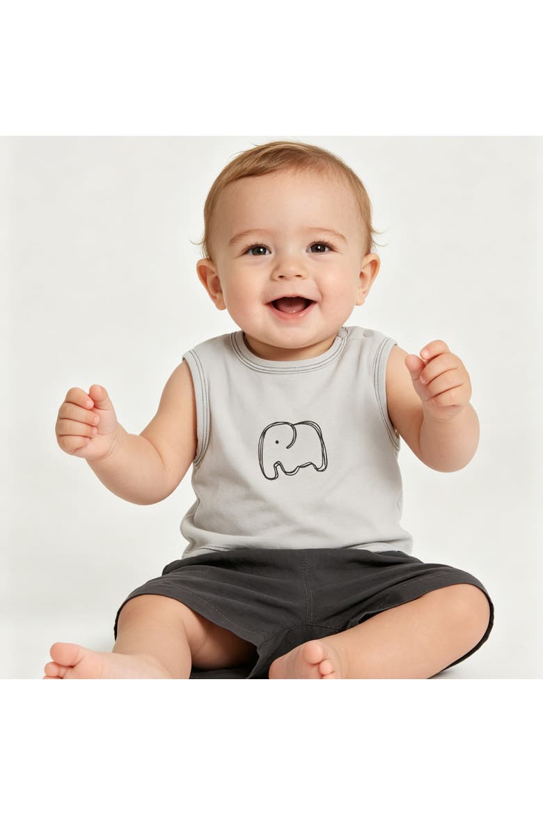 Elephant Short Set, Alternate, color, Brown