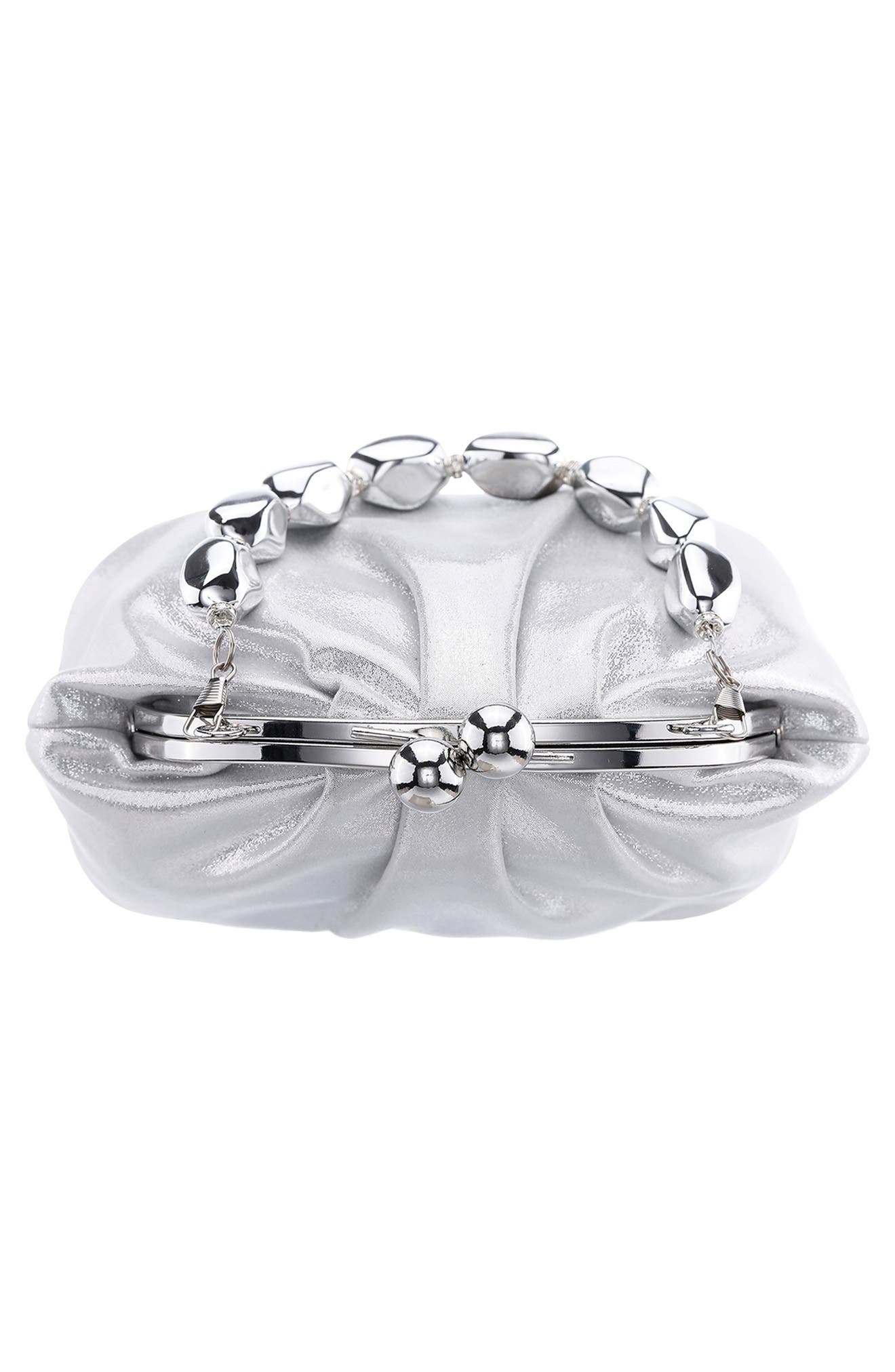 Vespera Frame Clutch, Alternate, color, SILVER