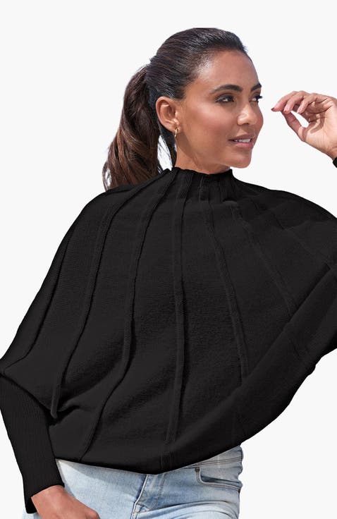 Mock Neck Ribbed Sweater