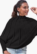 LASCANA Mock Neck Ribbed Sweater