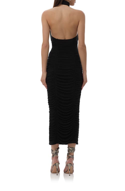 AFRM AFRM NIKITA RUCHED HALTER NECK MESH DRESS