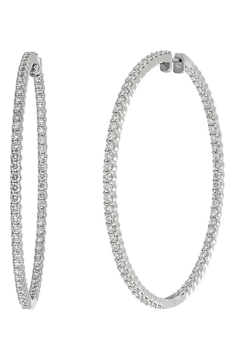 Bony Levy Audrey Diamond Inside Out Hoop Earrings, Main, color, 18K White Gold - 3.40Ct