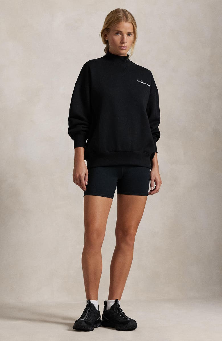 Polo Ralph Lauren Vintage Logo Oversize Mock Neck Sweatshirt, Alternate, color,