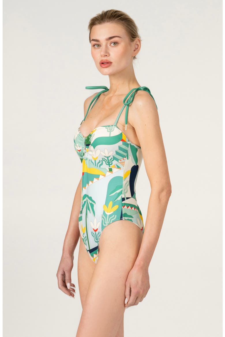 Spring Garden Reversible One Piece Swimsuit, Alternate, color, White