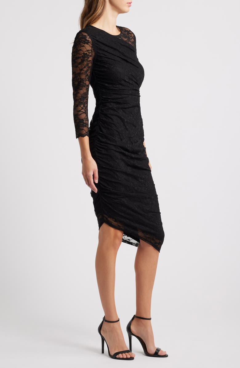 Vince Camuto Long Sleeve Lace Body-Con Dress, Alternate, color, 