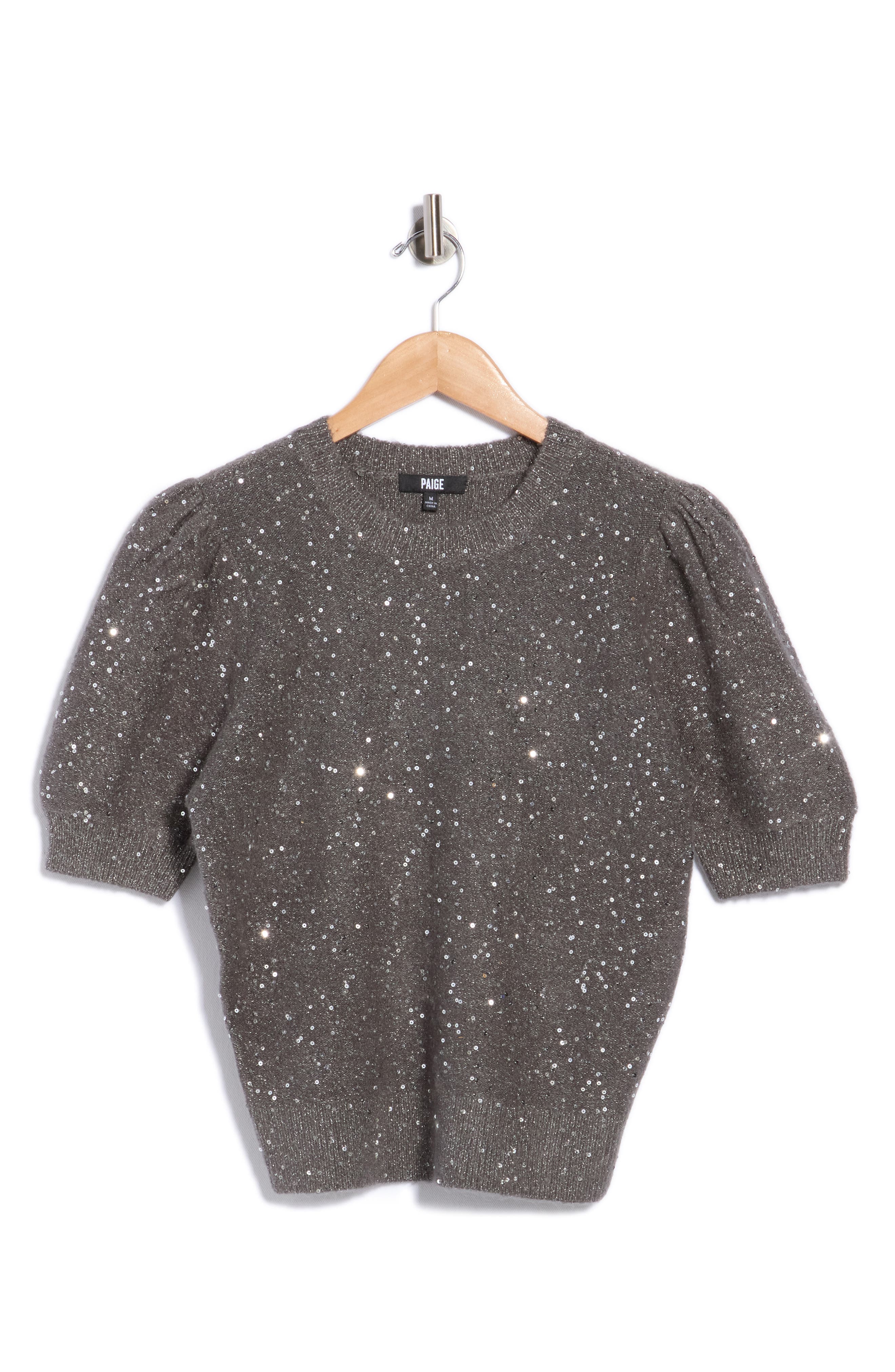 Gladiolus Sequined Puff Sleeve Sweater
