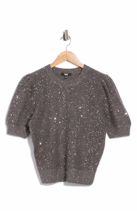 Gladiolus Sequined Puff Sleeve Sweater