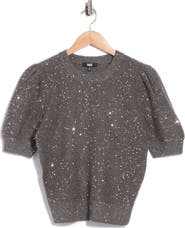 PAIGE Gladiolus Sequined Puff Sleeve Sweater