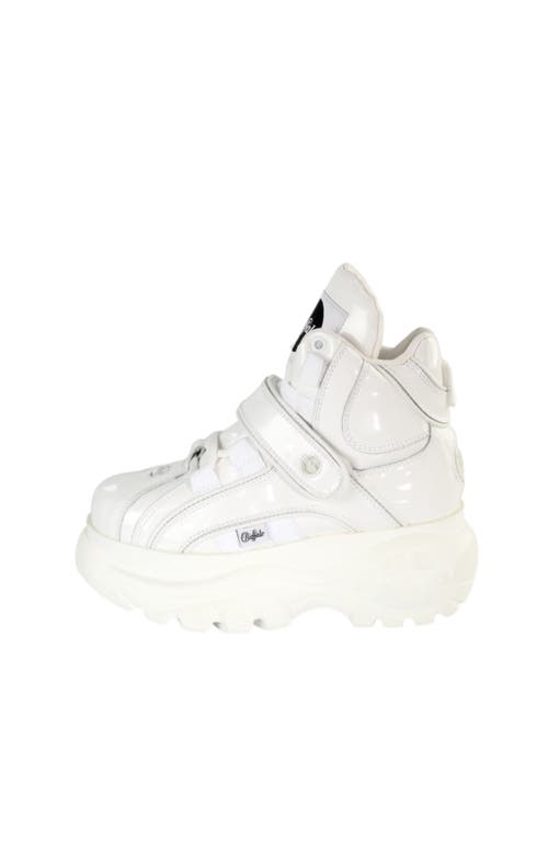 Buffalo Boots Classic High Patent Leather Sneaker In White