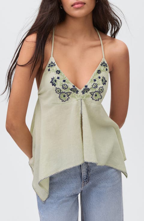 Beaded Embroidered Cotton Camisole