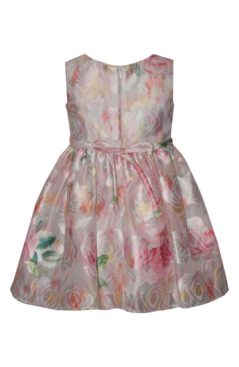 GERSON & GERSON Burnout Jacquard Party Dress, Alternate, color, Multi Pink