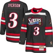 Mitchell & Ness Youth Mitchell & Ness Allen Iverson Black Philadelphia 76ers Maxxed Out 2.0 Fashion Hockey Jersey