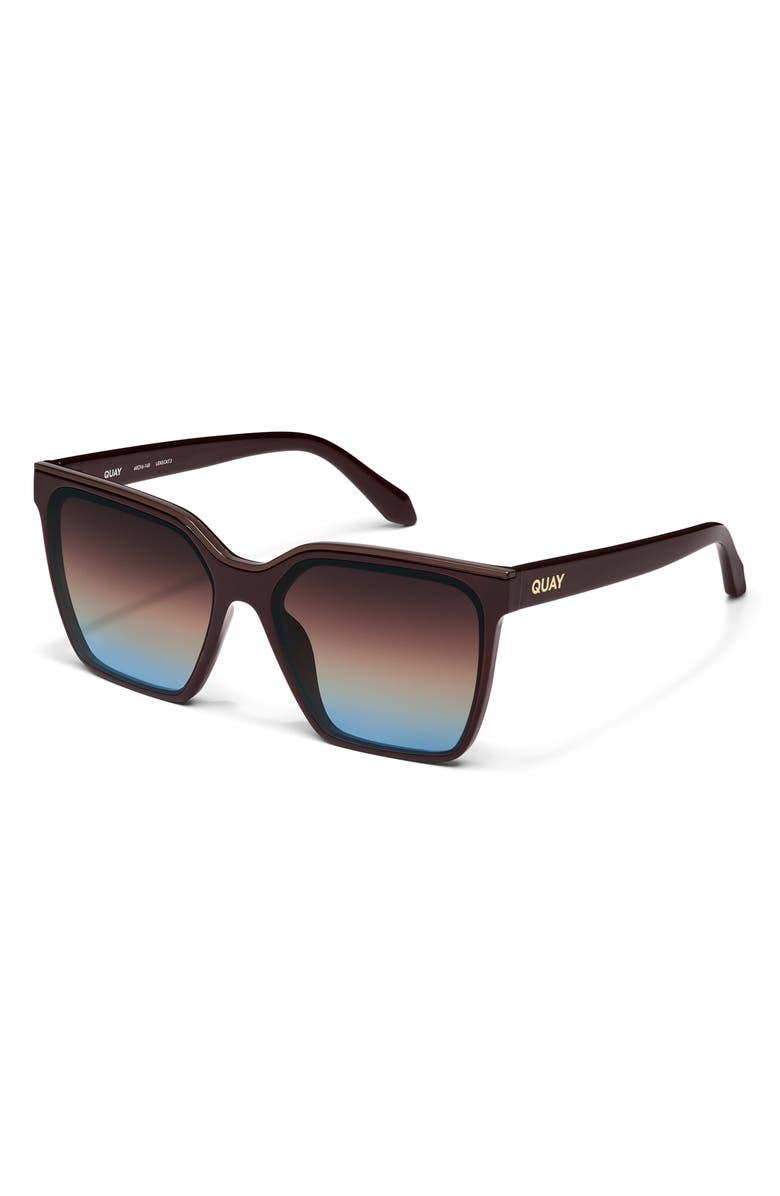 QUAY Level Up 60mm Gradient Square Sunglasses, Alternate, color, Chocolate/ Brown Blue