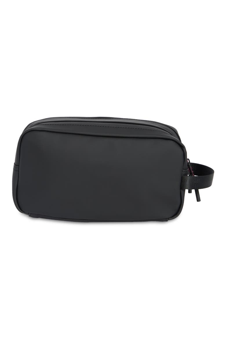 Faux Leather Dopp Kit, Alternate, color, BLACK