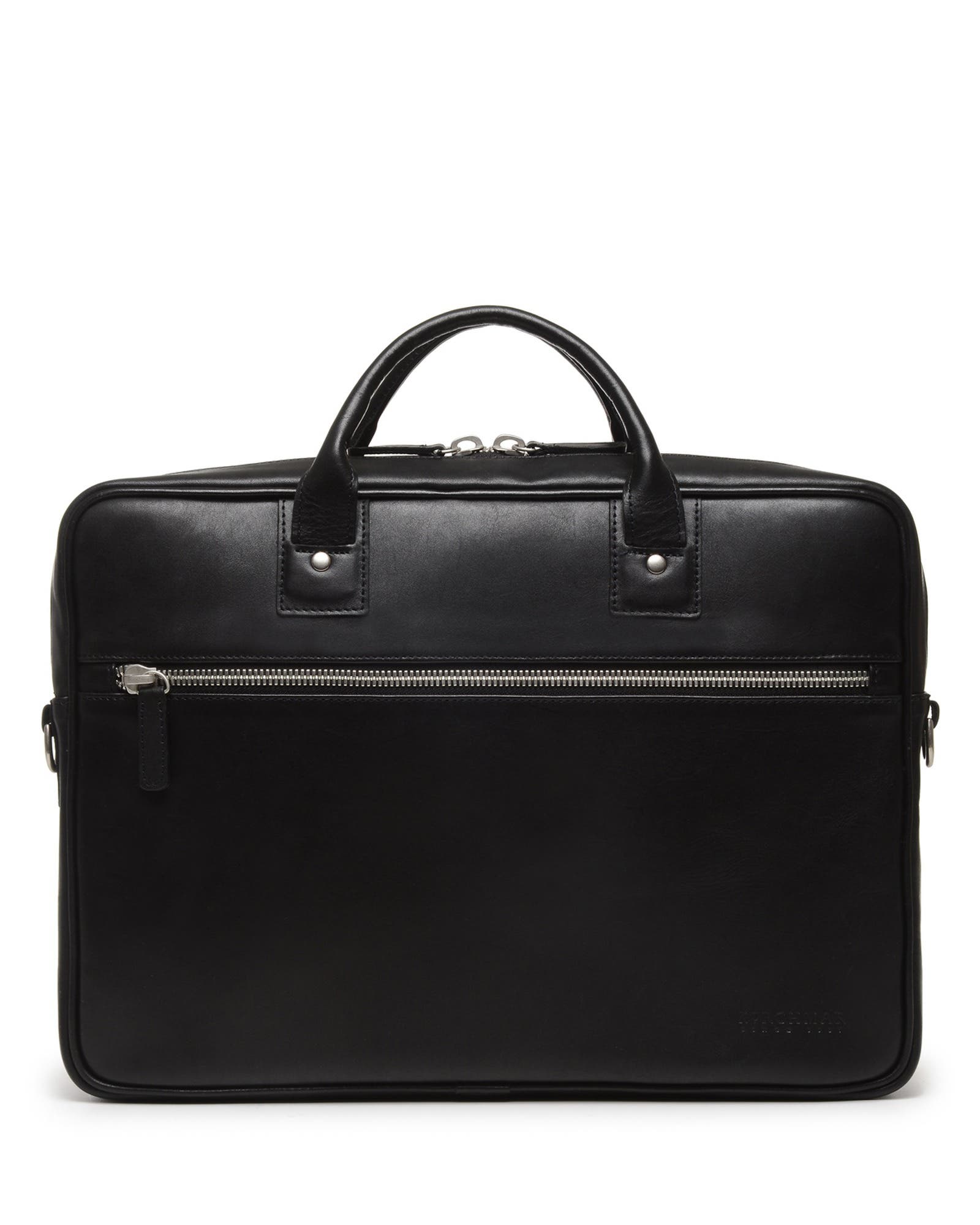 Dylan Slim Leather Briefcase, Alternate, color, Black