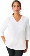 Jessica London Stretch Cotton V-Neck Tee