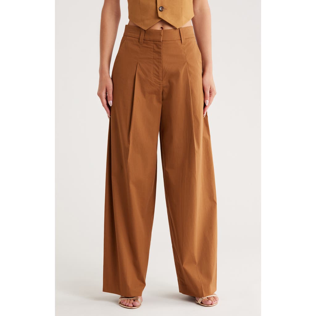 A.l.c . Ryder High Waist Stretch Cotton Bootcut Pants In Brown