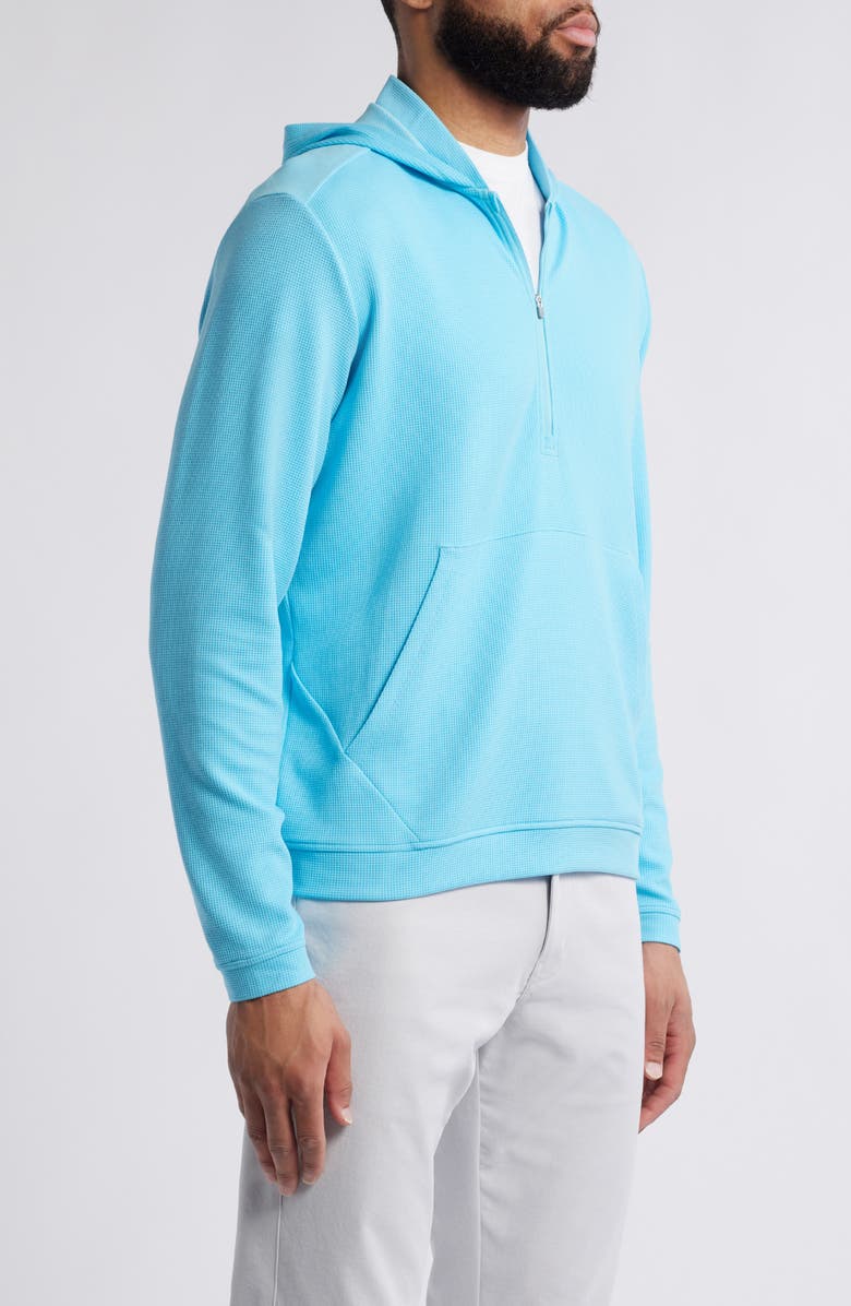 Peter Millar Grid Performance Half Zip Hoodie, Alternate, color, Maya Blue