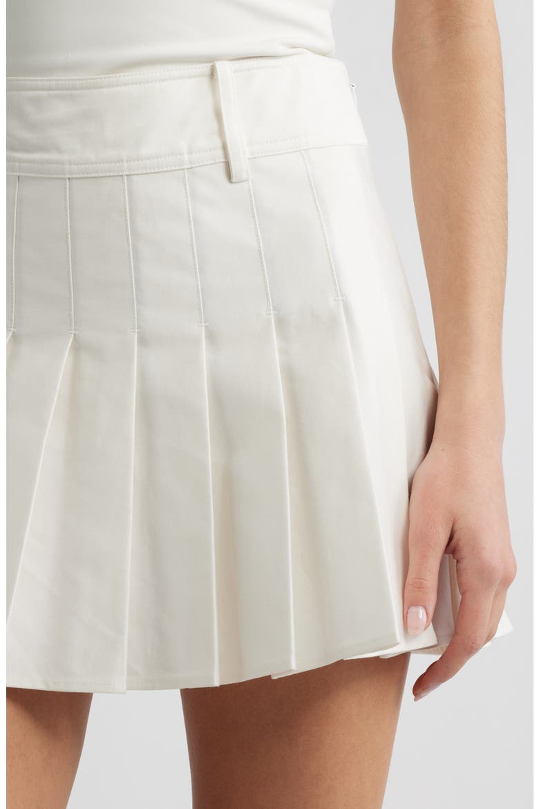 Sabine Pleated Cotton Twill Miniskirt, Alternate, color, SUMMER WHITE