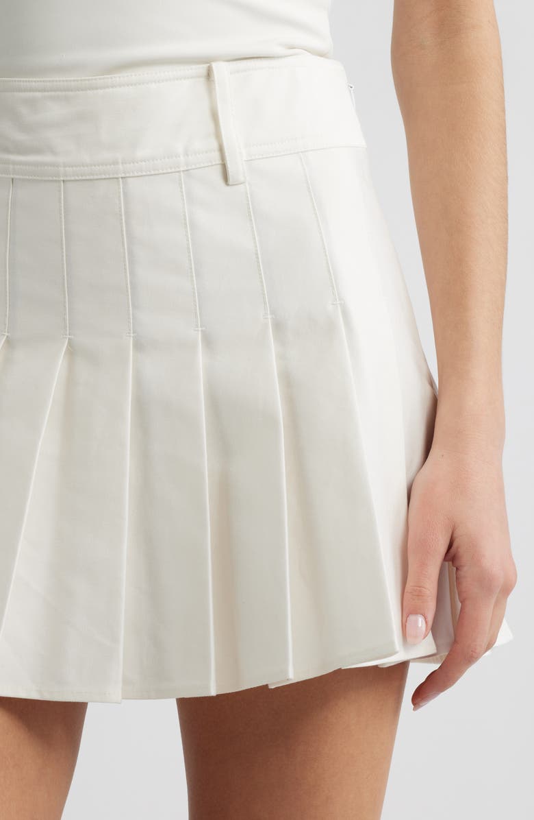 French Connection Sabine Pleated Cotton Twill Miniskirt, Alternate, color, Summer White
