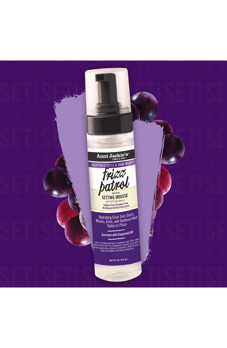 AUNT JACKIE'S Grapeseed Frizz Patrol Anti Poof Twist & Curl Setting Mousse - 8.5 Fl Oz, Alternate, color, 