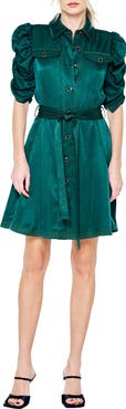 CIEBON Bryce Puff Sleeve Tie Waist Dress