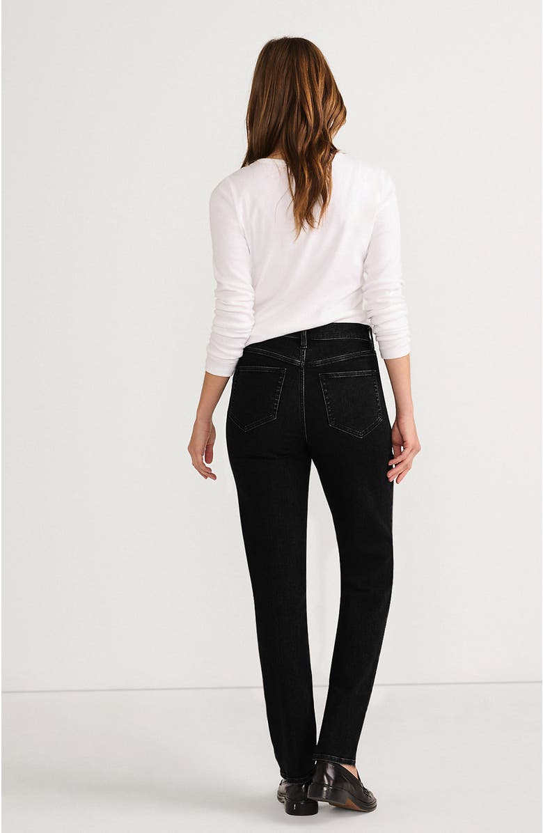 Lands' End Recover Mid Rise Straight Leg Blue Jeans, Alternate, color, Black